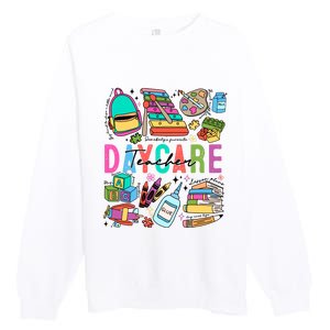 Retro Daycare Teacher Somebody Favorite Premium Crewneck Sweatshirt