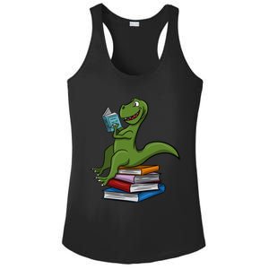 Reading Dinosaur T Rex Dinosaur Lover Dino Book Gift Idea Great Gift Ladies PosiCharge Competitor Racerback Tank