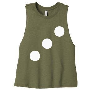 Red Dice Three 3 Casino Matching Halloween Costume Women's Racerback Cropped Tank