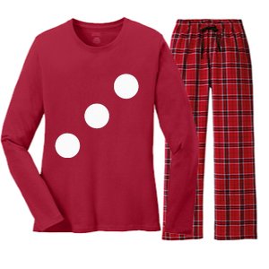 Red Dice Three 3 Casino Matching Halloween Costume Women's Long Sleeve Flannel Pajama Set 