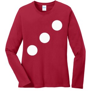 Red Dice Three 3 Casino Matching Halloween Costume Ladies Long Sleeve Shirt