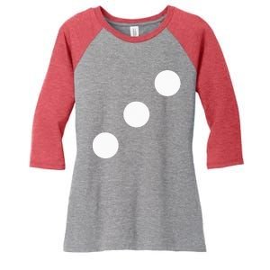 Red Dice Three 3 Casino Matching Halloween Costume Women's Tri-Blend 3/4-Sleeve Raglan Shirt