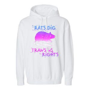 Rats Dig Transrights Garment-Dyed Fleece Hoodie