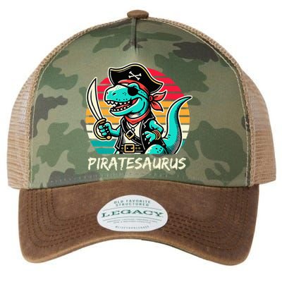 Retro Dinosaur T Rex Pirate Costume Piratesaurus Legacy Tie Dye Trucker Hat