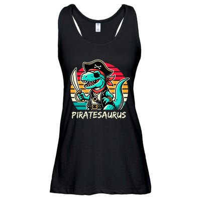 Retro Dinosaur T Rex Pirate Costume Piratesaurus Ladies Essential Flowy Tank