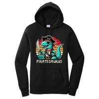 Retro Dinosaur T Rex Pirate Costume Piratesaurus Women's Pullover Hoodie