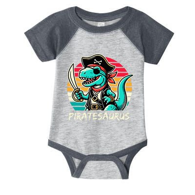 Retro Dinosaur T Rex Pirate Costume Piratesaurus Infant Baby Jersey Bodysuit