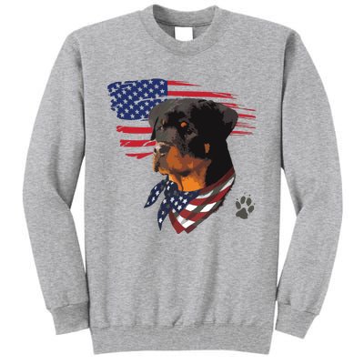 Rottweiler Dog USA American Flag Awesome Cool Tall Sweatshirt