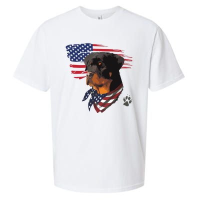 Rottweiler Dog USA American Flag Awesome Cool Sueded Cloud Jersey T-Shirt