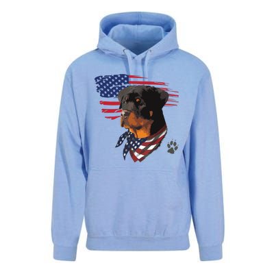 Rottweiler Dog USA American Flag Awesome Cool Unisex Surf Hoodie