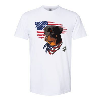 Rottweiler Dog USA American Flag Awesome Cool Softstyle® CVC T-Shirt