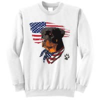 Rottweiler Dog USA American Flag Awesome Cool Sweatshirt