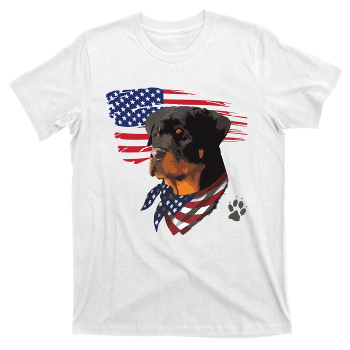 Rottweiler Dog USA American Flag Awesome Cool T-Shirt