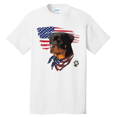 Rottweiler Dog USA American Flag Awesome Cool Tall T-Shirt