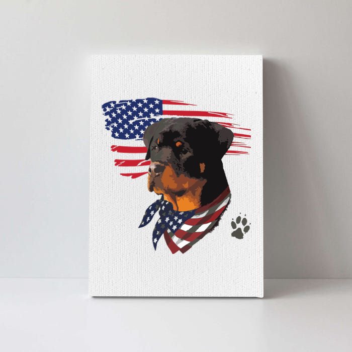 Rottweiler Dog USA American Flag Awesome Cool Canvas