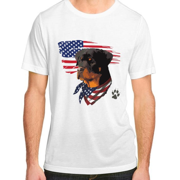 Rottweiler Dog USA American Flag Awesome Cool Adult ChromaSoft Performance T-Shirt