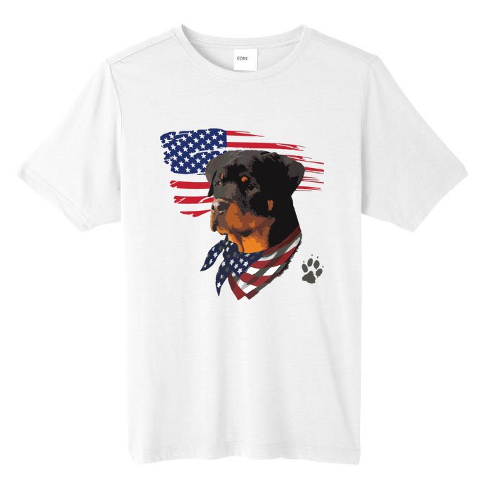 Rottweiler Dog USA American Flag Awesome Cool Tall Fusion ChromaSoft Performance T-Shirt