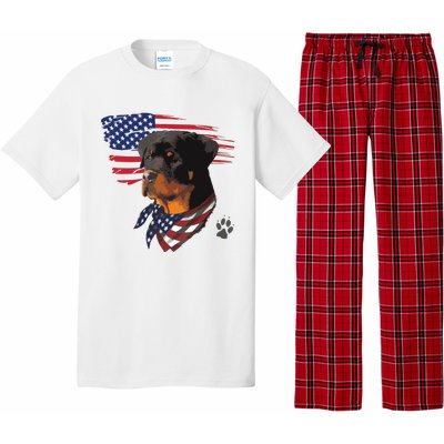 Rottweiler Dog USA American Flag Awesome Cool Pajama Set