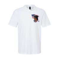 Rottweiler Dog USA American Flag Awesome Cool Softstyle Adult Sport Polo