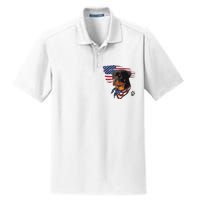 Rottweiler Dog USA American Flag Awesome Cool Dry Zone Grid Polo