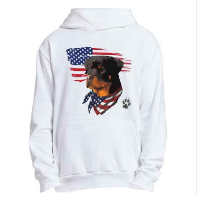 Rottweiler Dog USA American Flag Awesome Cool Urban Pullover Hoodie