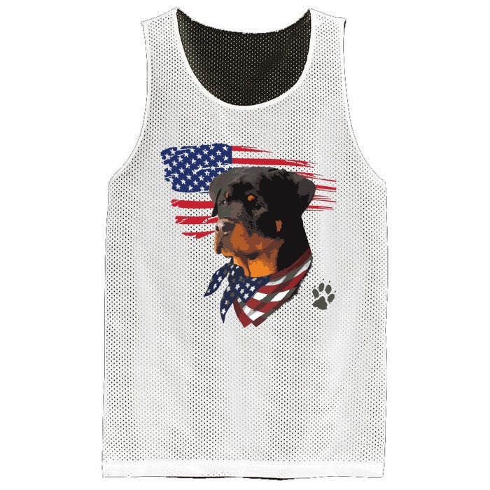 Rottweiler Dog USA American Flag Awesome Cool Mesh Reversible Basketball Jersey Tank