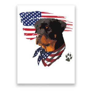 Rottweiler Dog USA American Flag Awesome Cool Poster