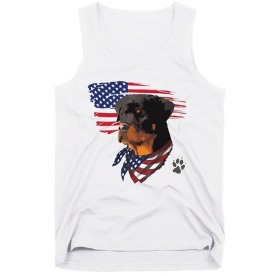 Rottweiler Dog USA American Flag Awesome Cool Tank Top