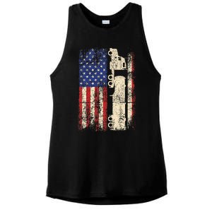 Ruck Driver Usa American Flag Patriotic Rucker Ladies PosiCharge Tri-Blend Wicking Tank