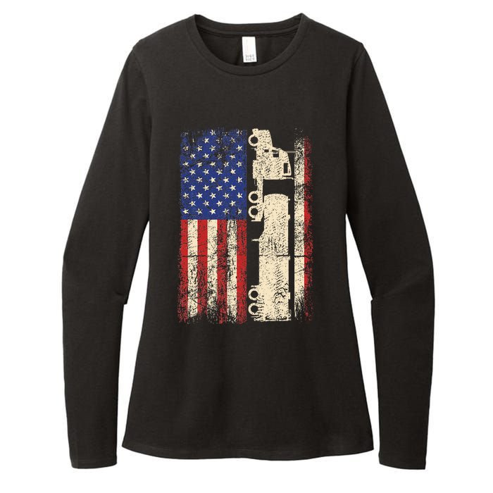 Ruck Driver Usa American Flag Patriotic Rucker Womens CVC Long Sleeve Shirt