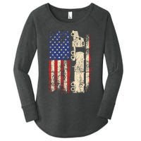 Ruck Driver Usa American Flag Patriotic Rucker Women's Perfect Tri Tunic Long Sleeve Shirt