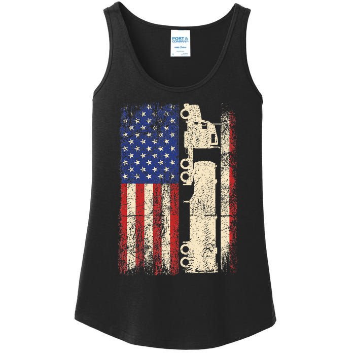 Ruck Driver Usa American Flag Patriotic Rucker Ladies Essential Tank