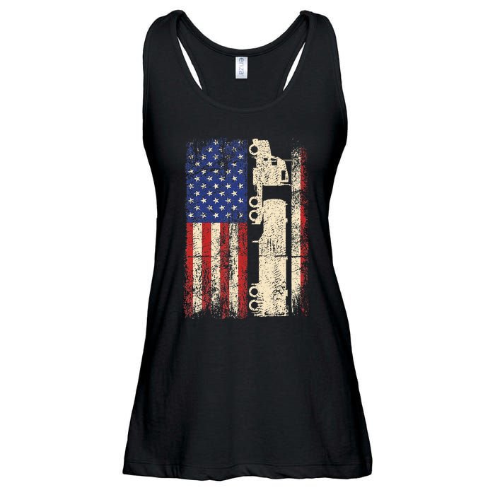 Ruck Driver Usa American Flag Patriotic Rucker Ladies Essential Flowy Tank