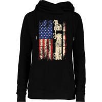 Ruck Driver Usa American Flag Patriotic Rucker Womens Funnel Neck Pullover Hood