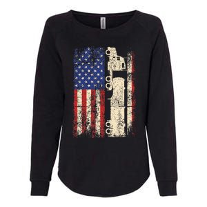 Ruck Driver Usa American Flag Patriotic Rucker Womens California Wash Sweatshirt