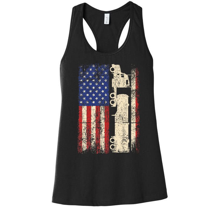 Ruck Driver Usa American Flag Patriotic Rucker Women's Racerback Tank