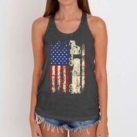 Ruck Driver Usa American Flag Patriotic Rucker Women's Knotted Racerback Tank