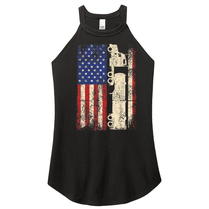 Ruck Driver Usa American Flag Patriotic Rucker Women's Perfect Tri Rocker Tank