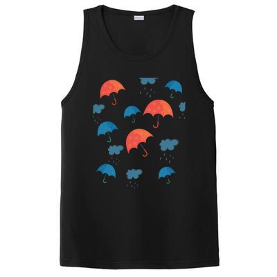 Rainy Day Umbrellas And Rain Clouds Cute Gift PosiCharge Competitor Tank