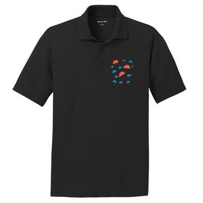 Rainy Day Umbrellas And Rain Clouds Cute Gift PosiCharge RacerMesh Polo