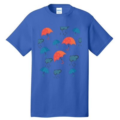 Rainy Day Umbrellas And Rain Clouds Cute Gift Tall T-Shirt