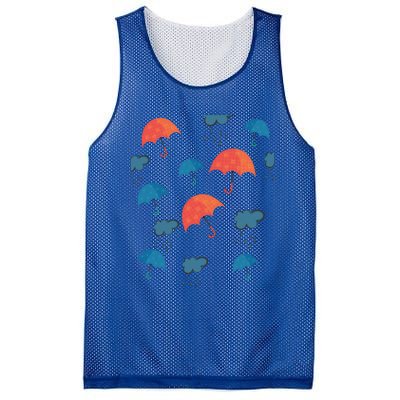 Rainy Day Umbrellas And Rain Clouds Cute Gift Mesh Reversible Basketball Jersey Tank