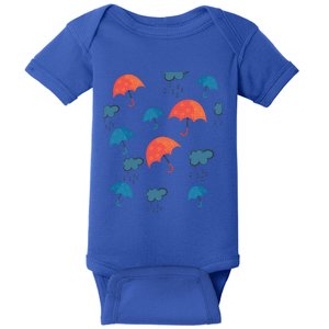 Rainy Day Umbrellas And Rain Clouds Cute Gift Baby Bodysuit