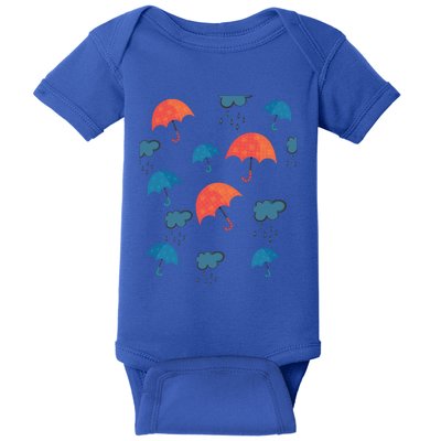 Rainy Day Umbrellas And Rain Clouds Cute Gift Baby Bodysuit