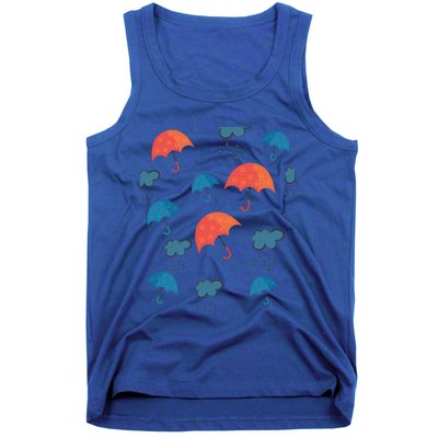 Rainy Day Umbrellas And Rain Clouds Cute Gift Tank Top