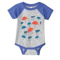 Rainy Day Umbrellas And Rain Clouds Cute Gift Infant Baby Jersey Bodysuit