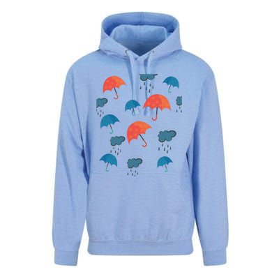 Rainy Day Umbrellas And Rain Clouds Cute Gift Unisex Surf Hoodie