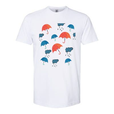 Rainy Day Umbrellas And Rain Clouds Cute Gift Softstyle CVC T-Shirt