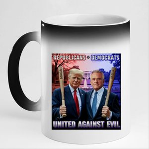 Republican Democrats United Against Evil Trump Kennedy 11oz Black Color Changing Mug