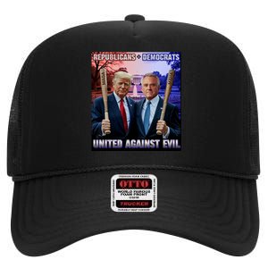 Republican Democrats United Against Evil Trump Kennedy High Crown Mesh Back Trucker Hat